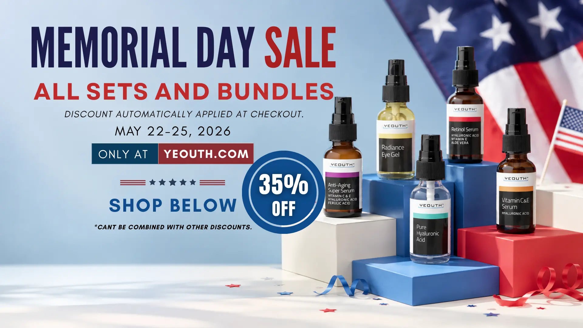Memorial day sale 35% off on sets and bundels
