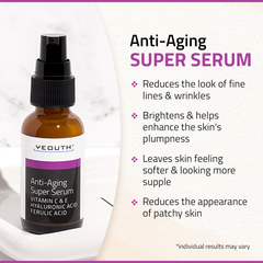 Nighttime Essentials: Anti-Aging Super Serum 1 oz & Hyaluronic Acid Plus 1 oz & Retinol Moisturizer 4 oz