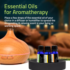 Pure Essential Oils | Aromatherapy Set of 6: Peppermint Oil, Australian Tea Tree Oil, Eucalyptus Oil, Lavender Oil, Sweet Orange Oil, Lemongrass Oil