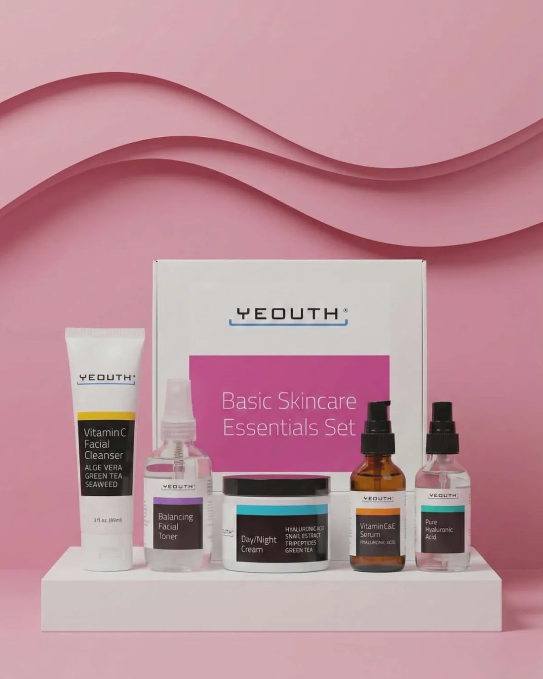 Basic Skincare Essentials Set (5 Pack) 