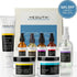 Yeouth skincare product set with various bottles and a box on a white background