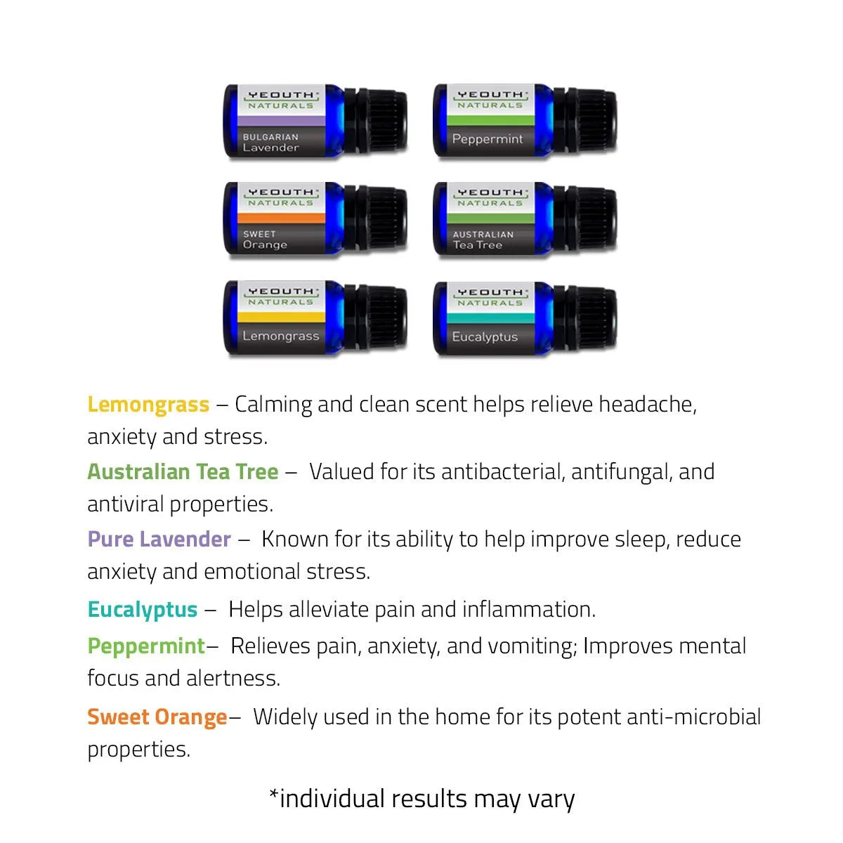 Pure Essential Oils | Aromatherapy Set of 6: Peppermint Oil, Australian Tea Tree Oil, Eucalyptus Oil, Lavender Oil, Sweet Orange Oil, Lemongrass Oil Pure Essential Oils | Aromatherapy Set of 6: Peppermint Oil, Australian Tea Tree Oil, Eucalyptus Oil, Lavender Oil, Sweet Orange Oil, Lemongrass Oil Pure Essential Oils | Aromatherapy Set of 6: Peppermint Oil, Australian Tea Tree Oil, Eucalyptus Oil, Lavender Oil, Sweet Orange Oil, Lemongrass Oil