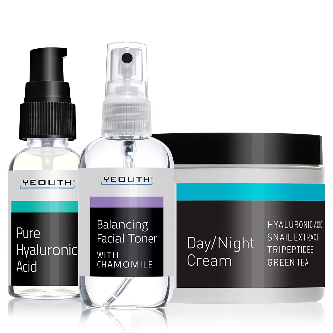 After-Peel Care: Pure Hyaluronic Acid 1 oz, Balancing Facial Toner 3.4 oz & Day/Night Cream 4 oz After-Peel Care: Pure Hyaluronic Acid 1 oz, Balancing Facial Toner 3.4 oz & Day/Night Cream 4 oz