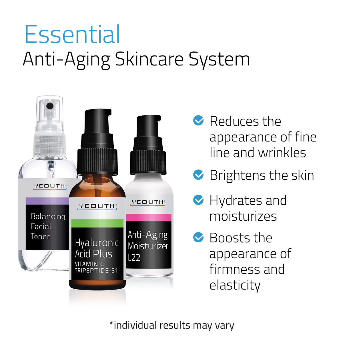 Essentials Anti-Aging Skin Care System (3 - Pack)