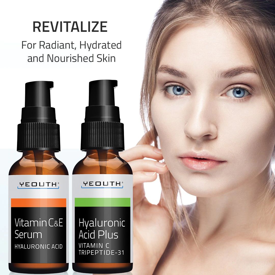 Vitamin C&E Serum 1 oz & Hyaluronic Acid Plus 1 oz Vitamin C&E Serum 1 oz & Hyaluronic Acid Plus 1 oz