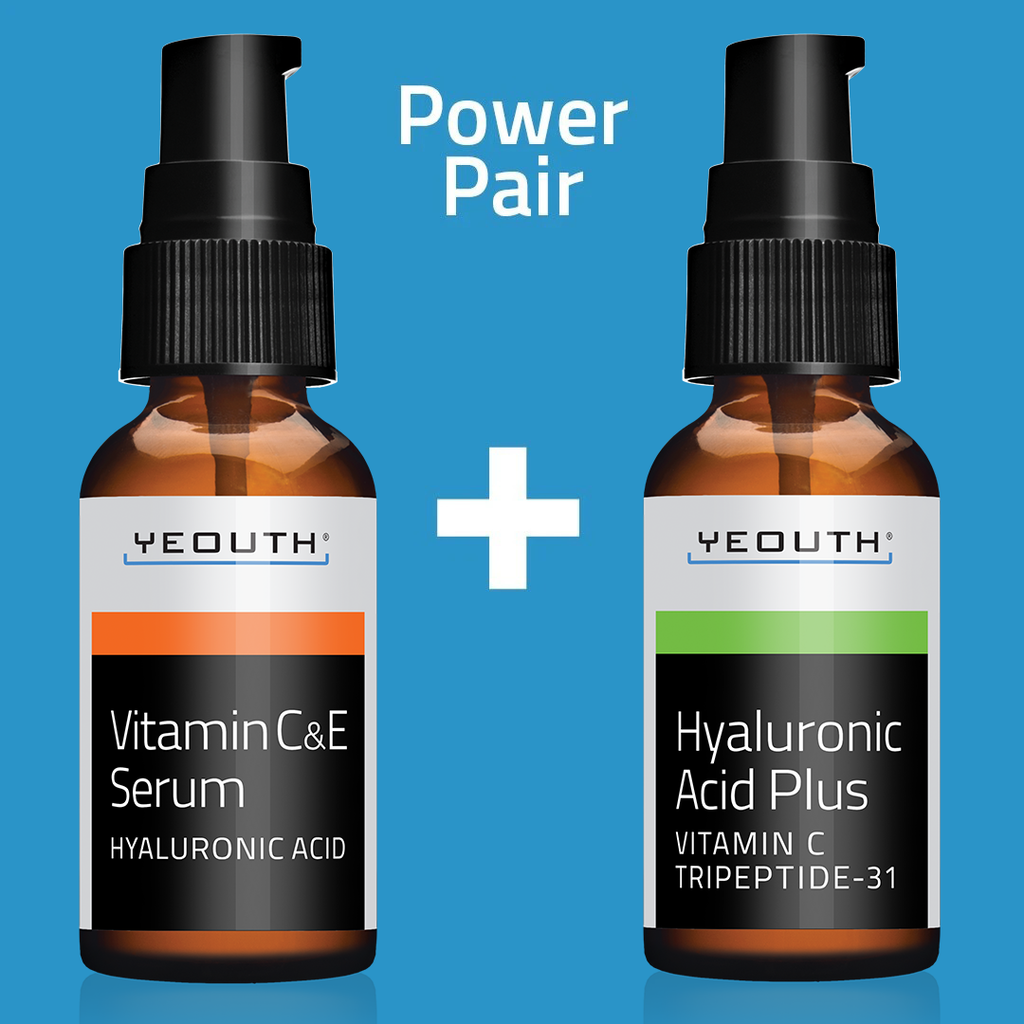 Vitamin C&E Serum 1 oz & Hyaluronic Acid Plus 1 oz YEOUTH